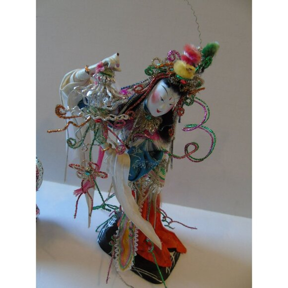 Vintage 1960's Chinese Opera Dolls Male Female Elaborate Costumes Handmade - Picture 8 of 10